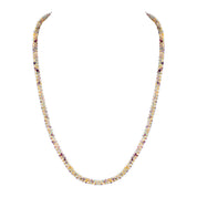 925 Sterling Silver Natural Hessonite Garnet Necklace | Rondelle Beaded Fine Jewelry | January Birthstone Gift