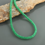 925 Sterling Silver Natural Green Onyx Necklace & Bracelet | Rondelle Beaded Fine Jewelry | Healing Crystals Root Chakra