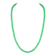 925 Sterling Silver Natural Green Onyx Necklace & Bracelet | Rondelle Beaded Fine Jewelry | Healing Crystals Root Chakra