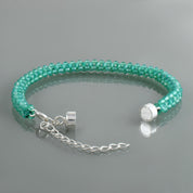 925 Sterling Silver Natural Green Onyx Necklace & Bracelet | Rondelle Beaded Fine Jewelry | Healing Crystals Root Chakra