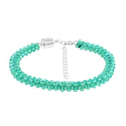 925 Sterling Silver Natural Green Onyx Necklace & Bracelet | Rondelle Beaded Fine Jewelry | Healing Crystals Root Chakra
