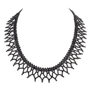 925 Sterling Silver Natural Black Spinel Necklace | Statement Fine Jewelry | August Birthstone Gift