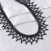 925 Sterling Silver Natural Black Spinel Necklace | Statement Fine Jewelry | August Birthstone Gift