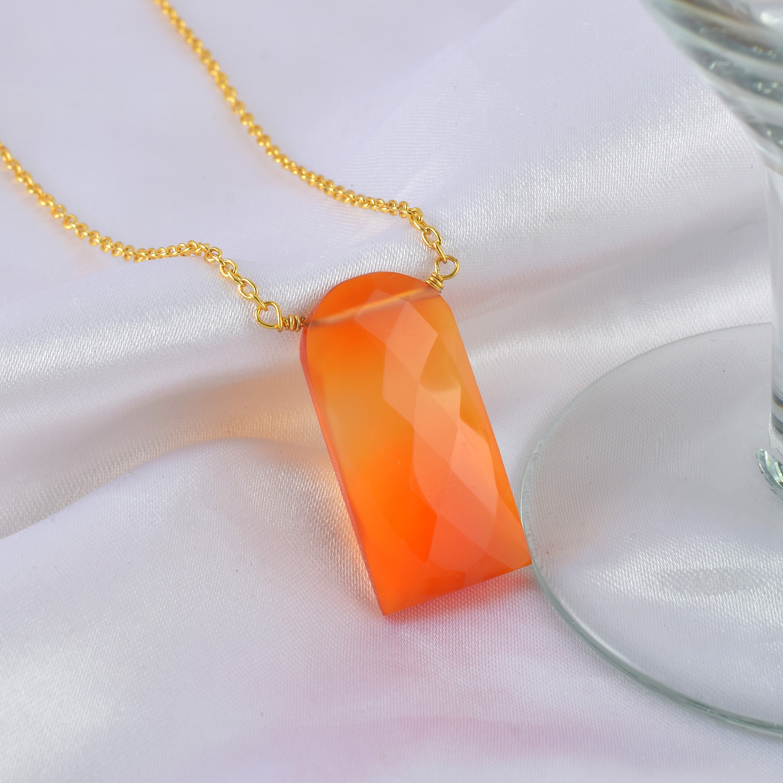 Elegant Sterling Silver Gold Plated Chain Gemstone Necklace, Birthstone Healing Power Jewelry