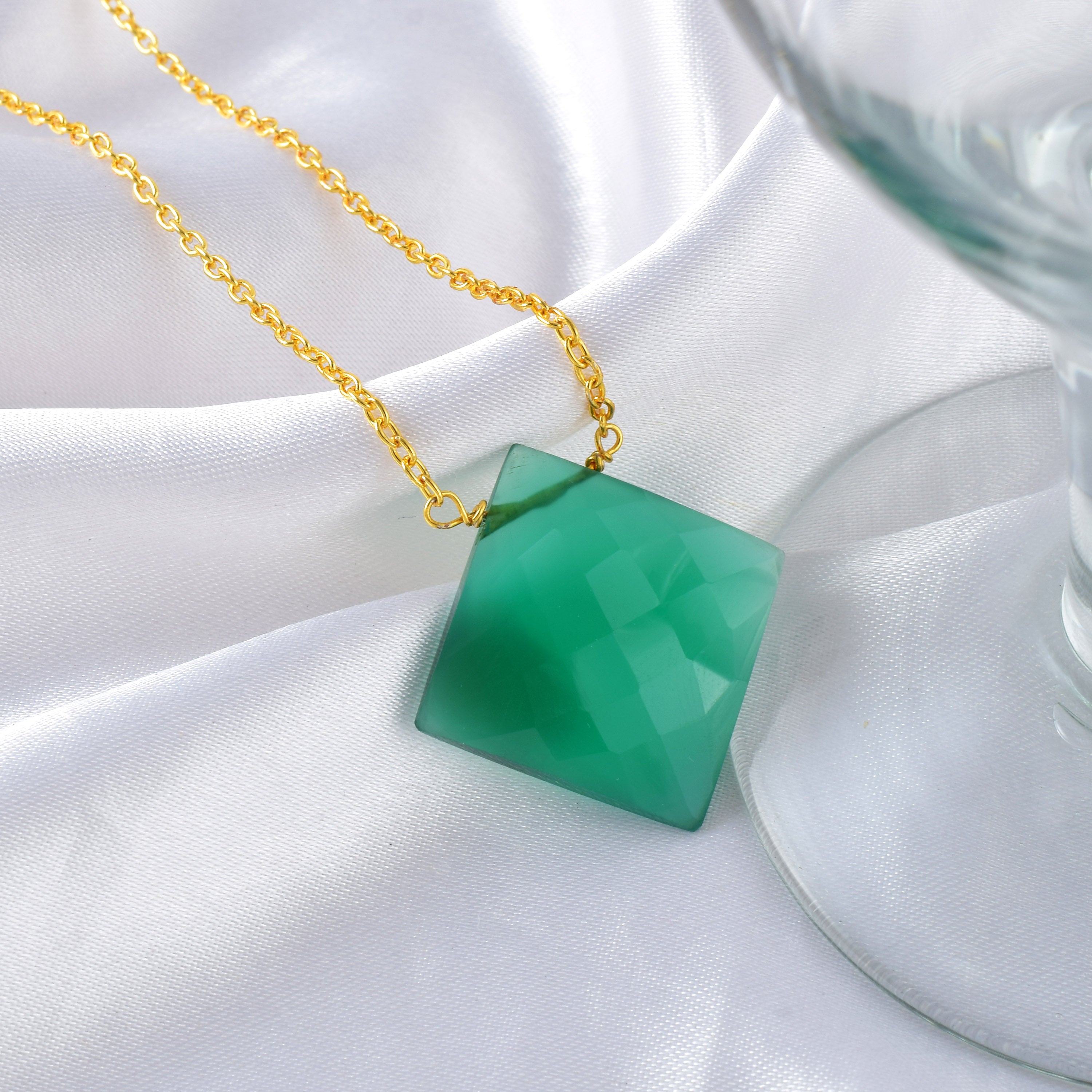 Birthstone Healing Power Pendant, Gold Plated Sterling Silver Chain Necklace, Unique Gift for Special Occasions