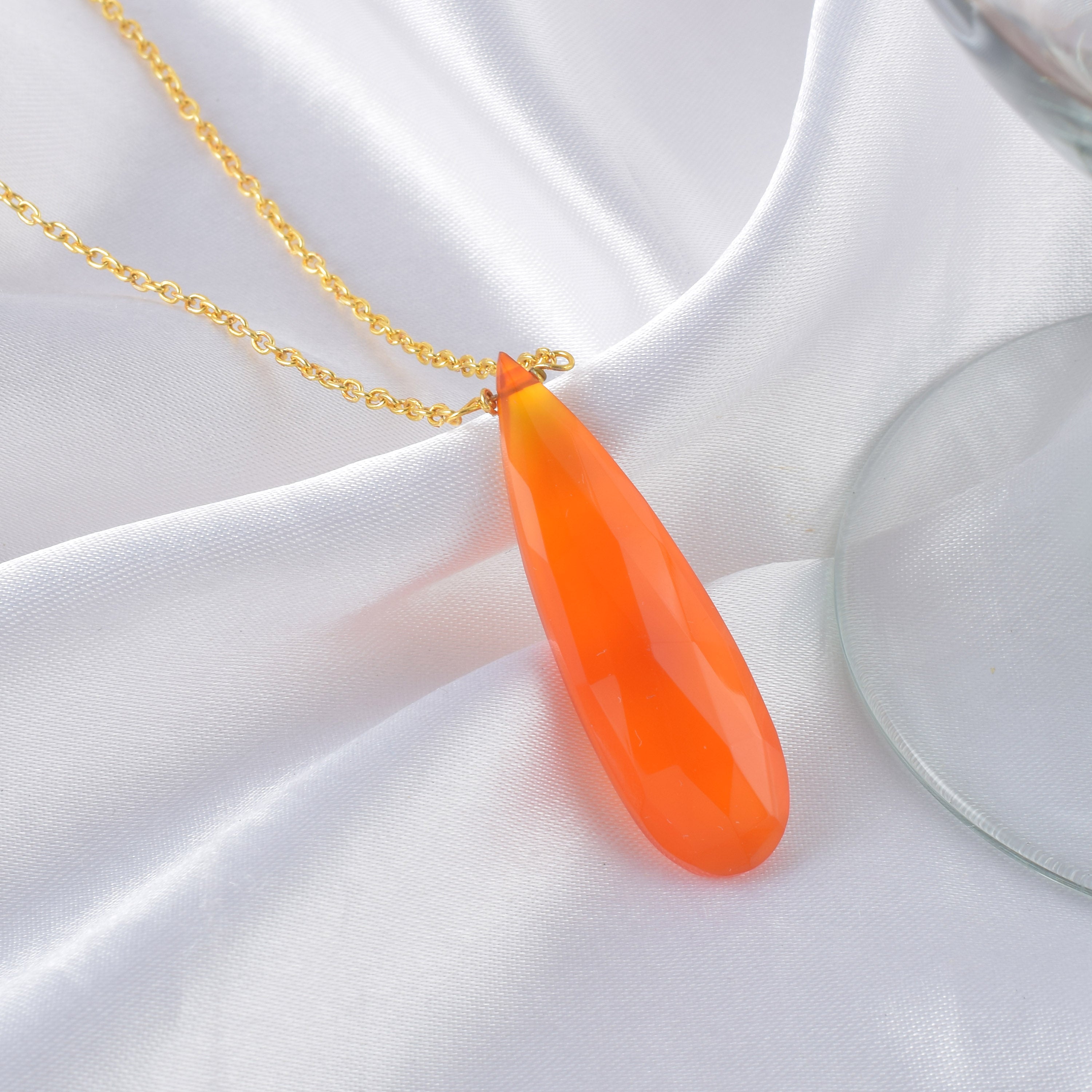 Sterling Silver Gold Plated Chain Pendant Necklace, Birthstone Healing Power Necklace, Birthstone Gift for Her