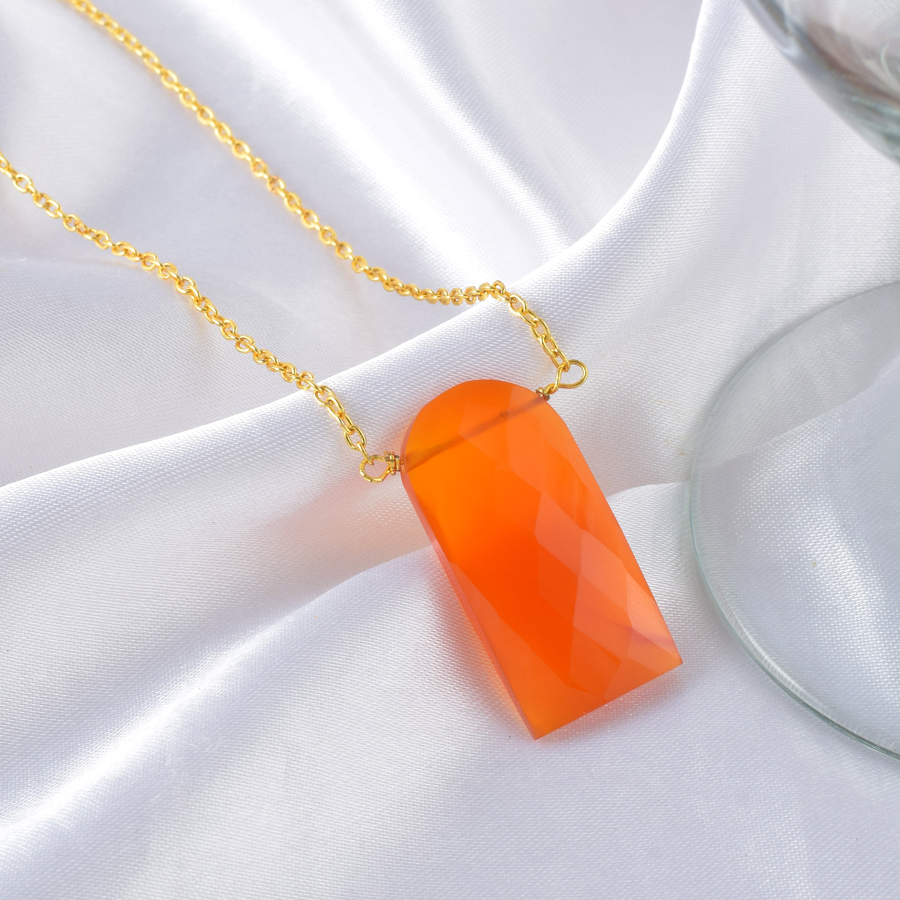 Sterling Silver Gold Plated Chain Pendant Necklace, Birthstone Healing Power Necklace, Birthstone Gift for Her