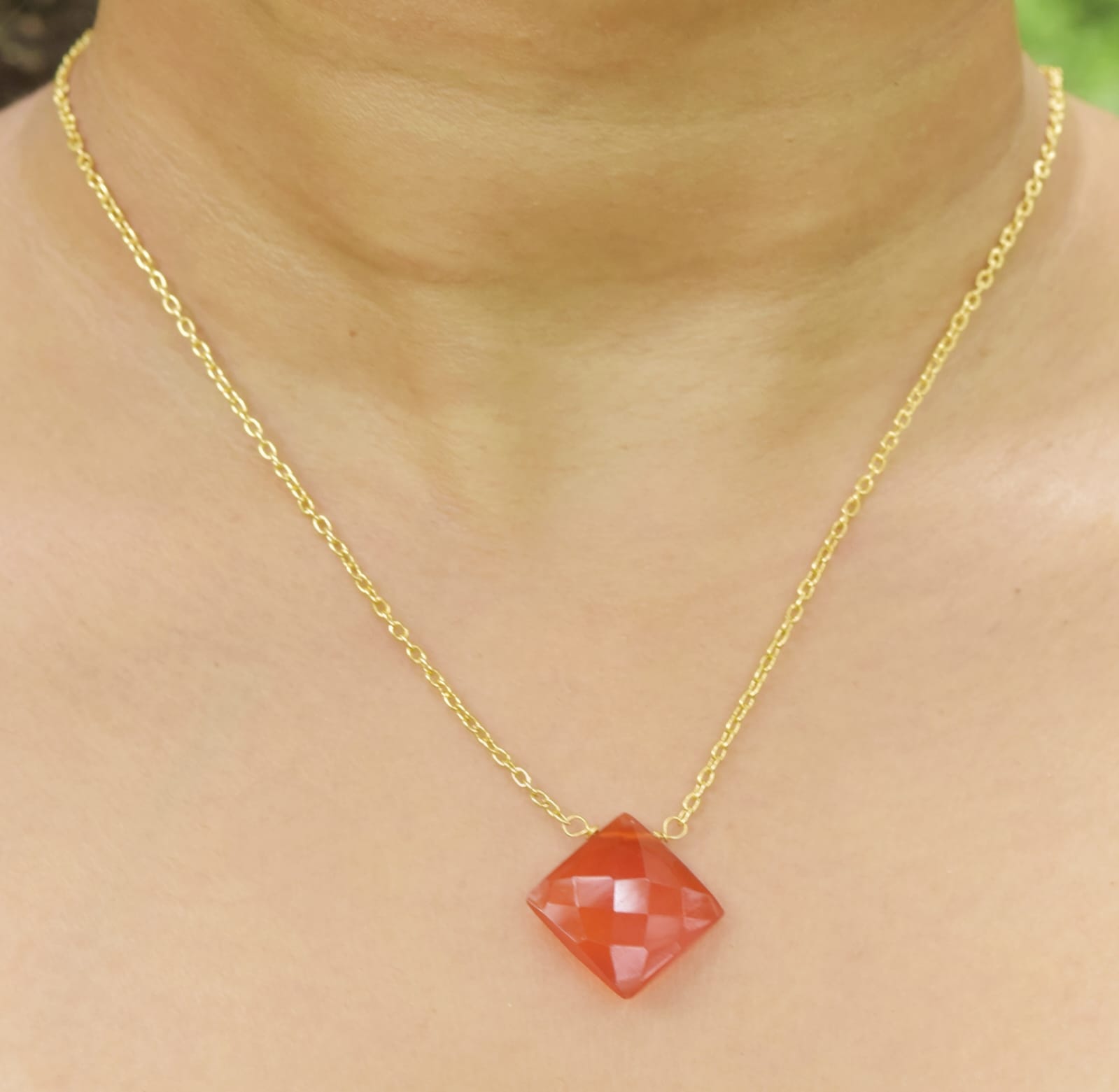Sterling Silver Gold Plated Chain Pendant Necklace, Birthstone Healing Power Necklace, Birthstone Gift for Her
