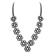 Natural Black Spinel Beaded Necklace | 92.5 Sterling Silver Statement Jewelry | August Birthstone