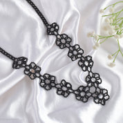 Natural Black Spinel Beaded Necklace | 92.5 Sterling Silver Statement Jewelry | August Birthstone