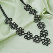 Natural Black Spinel Beaded Necklace | 92.5 Sterling Silver Statement Jewelry | August Birthstone