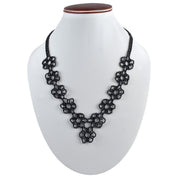 Natural Black Spinel Beaded Necklace | 92.5 Sterling Silver Statement Jewelry | August Birthstone