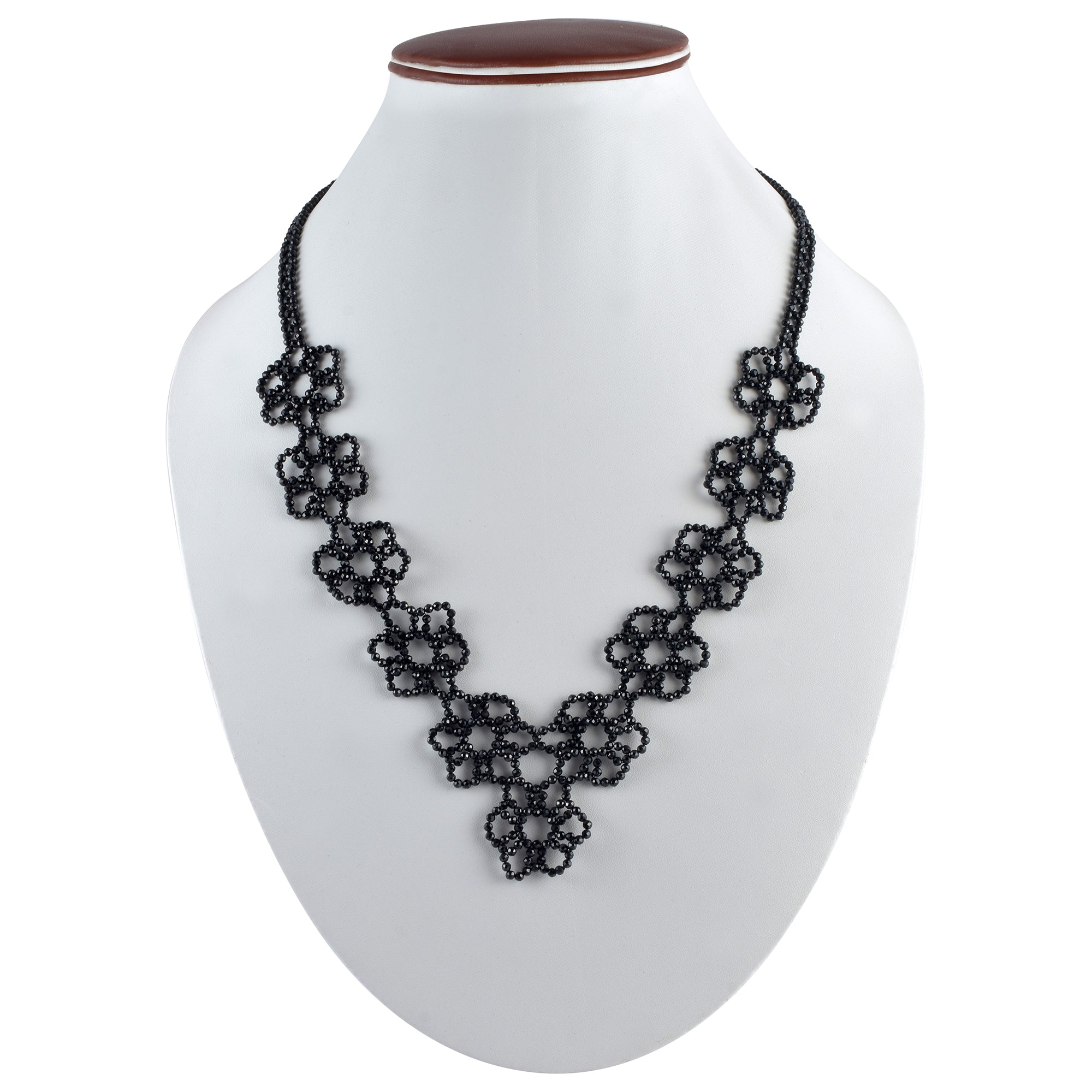 Natural Black Spinel Beaded Necklace | 92.5 Sterling Silver Statement Jewelry | August Birthstone