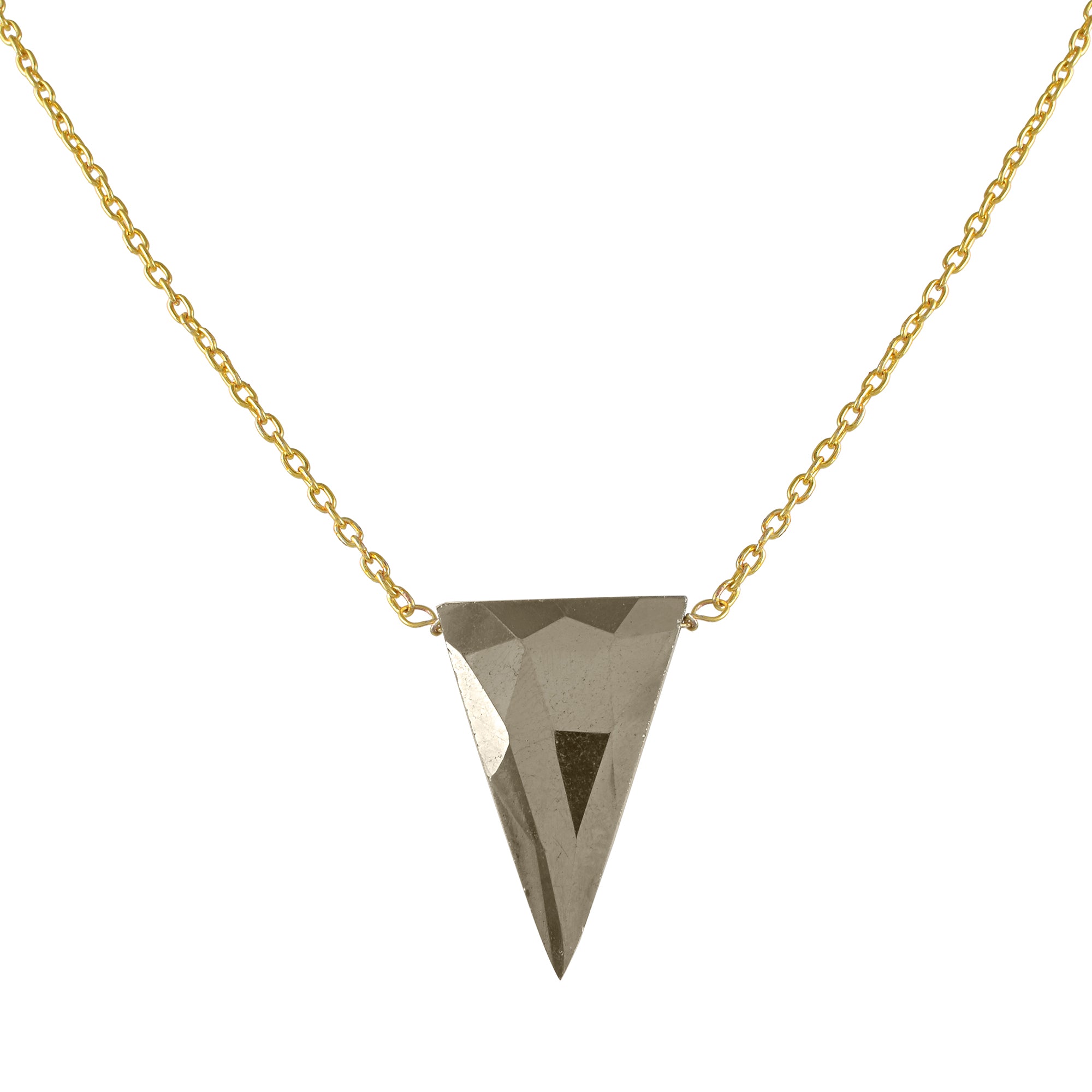 925 Sterling Silver Pyrite Gold Plated Chain Necklace | Natural Gemstone Fine Jewelry | Meditation Stone | Healing Crystals