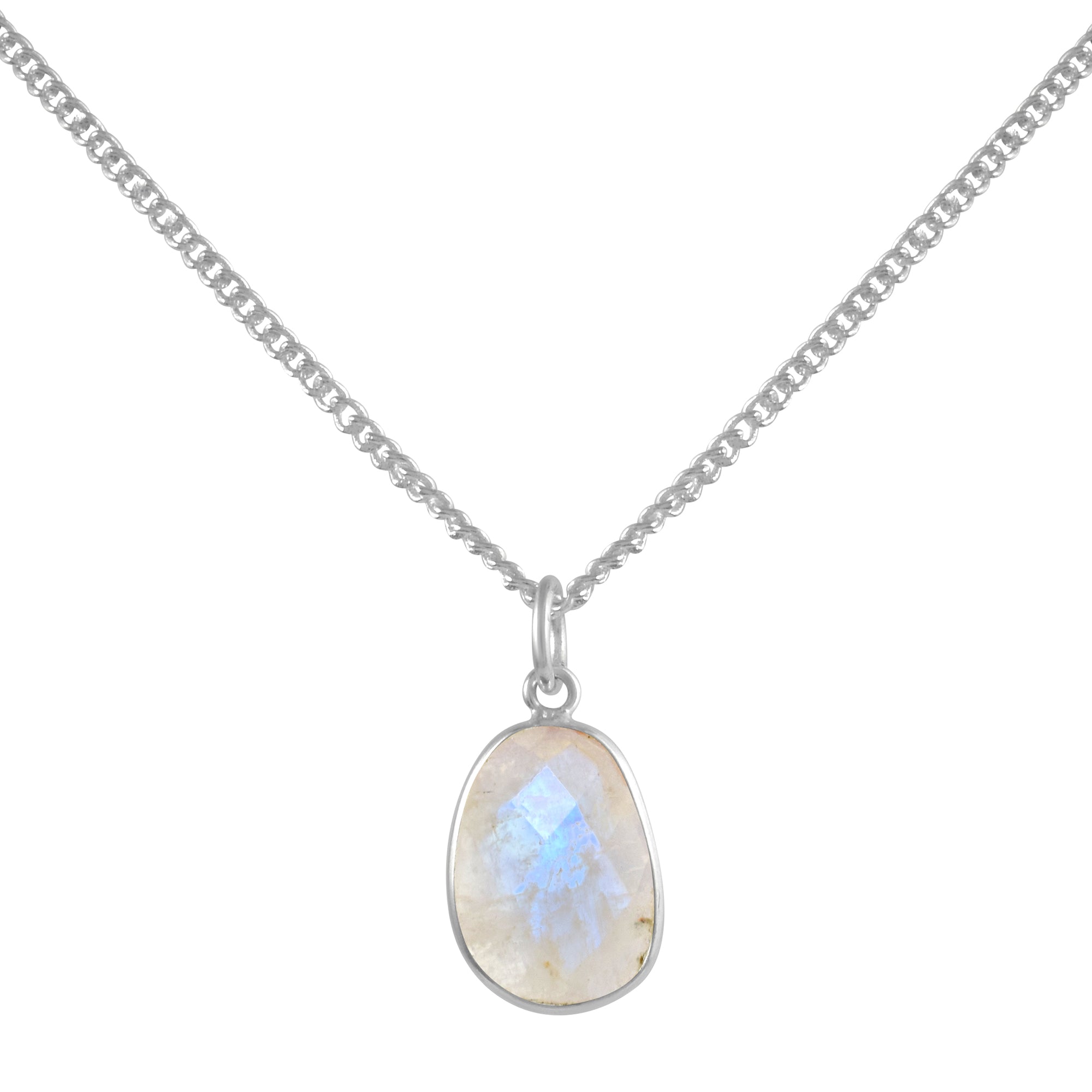 Sterling Silver Gemstone Chain Necklace, Healing Power Birthstone Pendant, Unique Gift