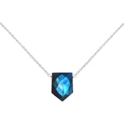 Labradorite Gemstone Gold Plated Sterling Silver Chain Necklace, Birthstone Healing Power Pendant, Unique Gift
