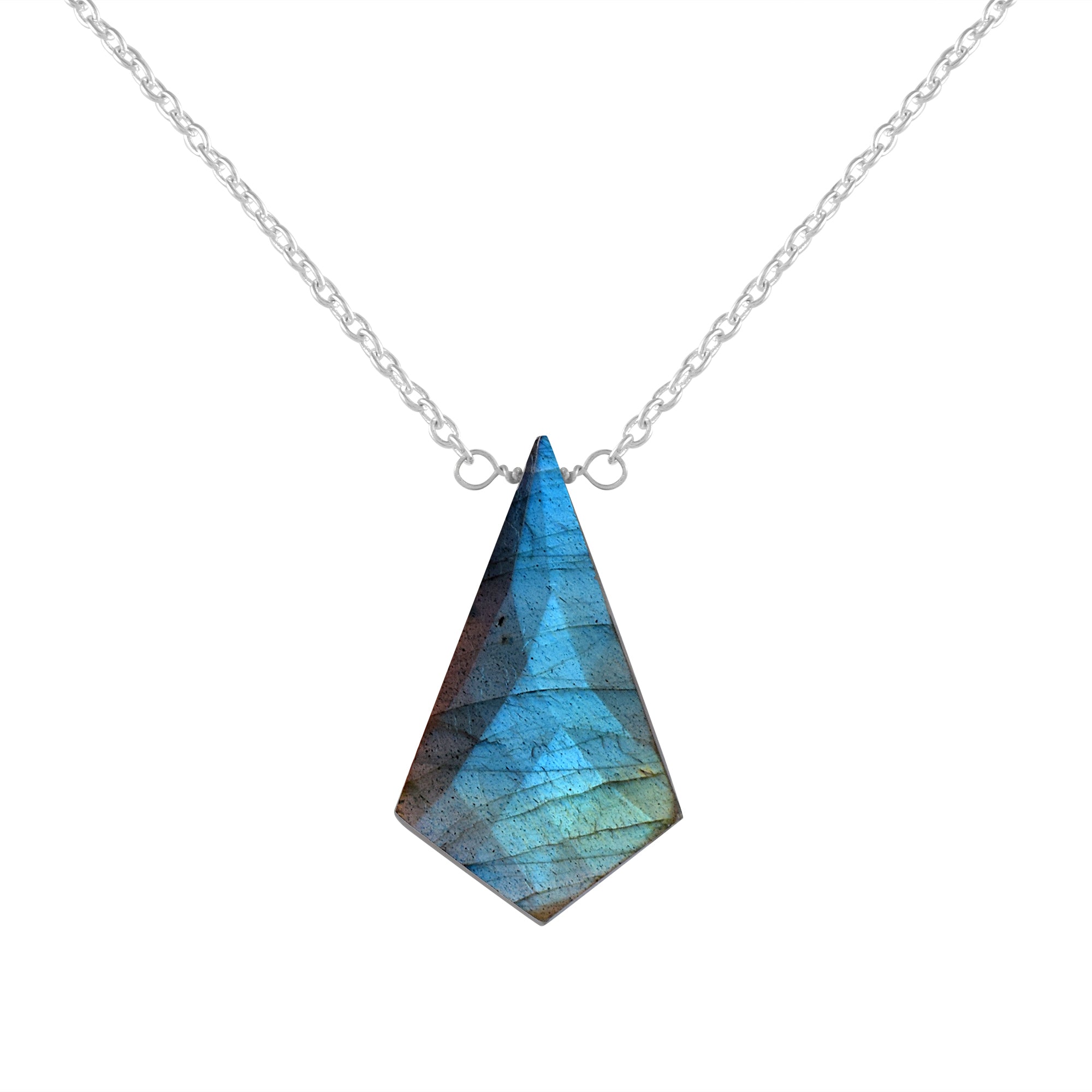 Natural Gray Labradorite Beaded Fine Gemstone Necklace