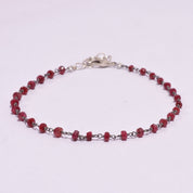 Ruby Gemstone Silver Bracelet July Birthstone Jewelry For Passion, Vitality And Strength 