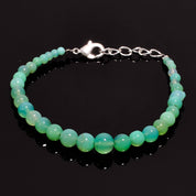 Chrysoprase Gemstone Silver Bracelet May Birthstone Jewelry For Promoting Prosperity 