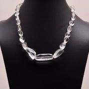 Crystal Quartz Gemstone Silver Necklace April Birthstone Jewelry For Amplifies Energy 