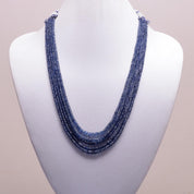 Blue Sapphire Gemstone Silver Necklace September Birthstone Jewelry For Promoting Wisdom, Enhancing Mental Clarity 