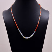 Ethiopian Opal & Carnelian Gemstone Silver Necklace October & July Birthstone Jewelry For Creativity, Passion And Transformation 