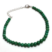 Chrysoprase Gemstone Silver Bracelet May Birthstone Jewelry For Promoting Prosperity 