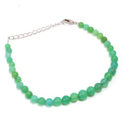 Chrysoprase Gemstone Silver Bracelet May Jewelry For Promoting Prosperity 