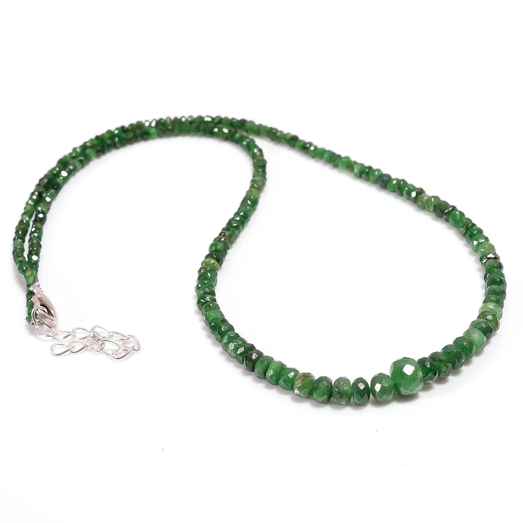 Emerald Gemstone Silver Necklace May Birthstone Jewelry For Growth Healing 