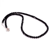 Black Spinel Gemstone Silver Necklace August Birthstone Jewelry For Emotional Stability 