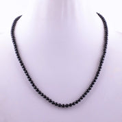 Black Spinel Gemstone Silver Necklace August Birthstone Jewelry For Emotional Stability 