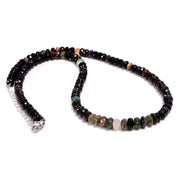 Multi Tourmaline Gemstone Silver Necklace October Jewelry For Emotional Healing, Protection And Creativity 