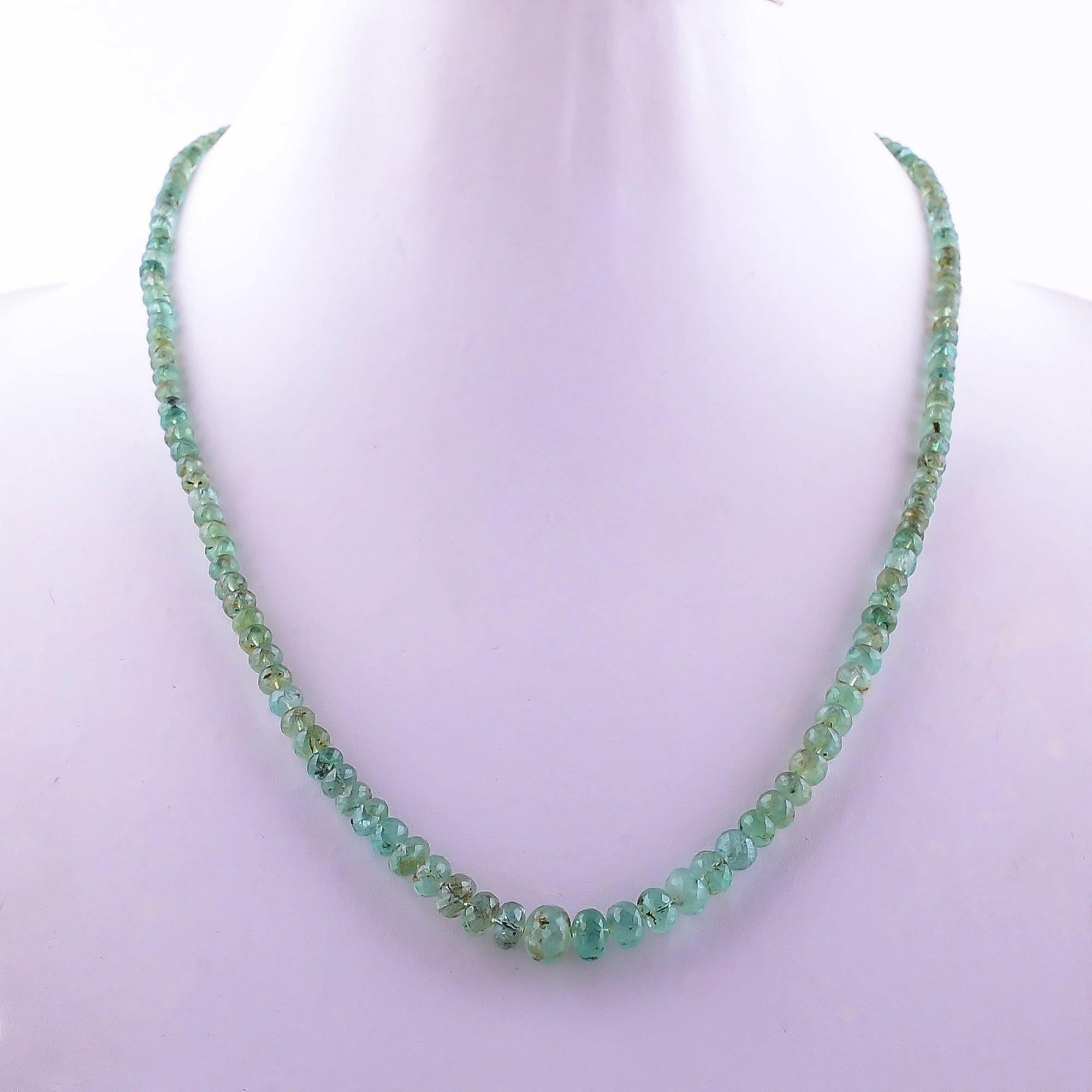 Emerald Gemstone Silver Necklace May Jewelry For Growth Healing 