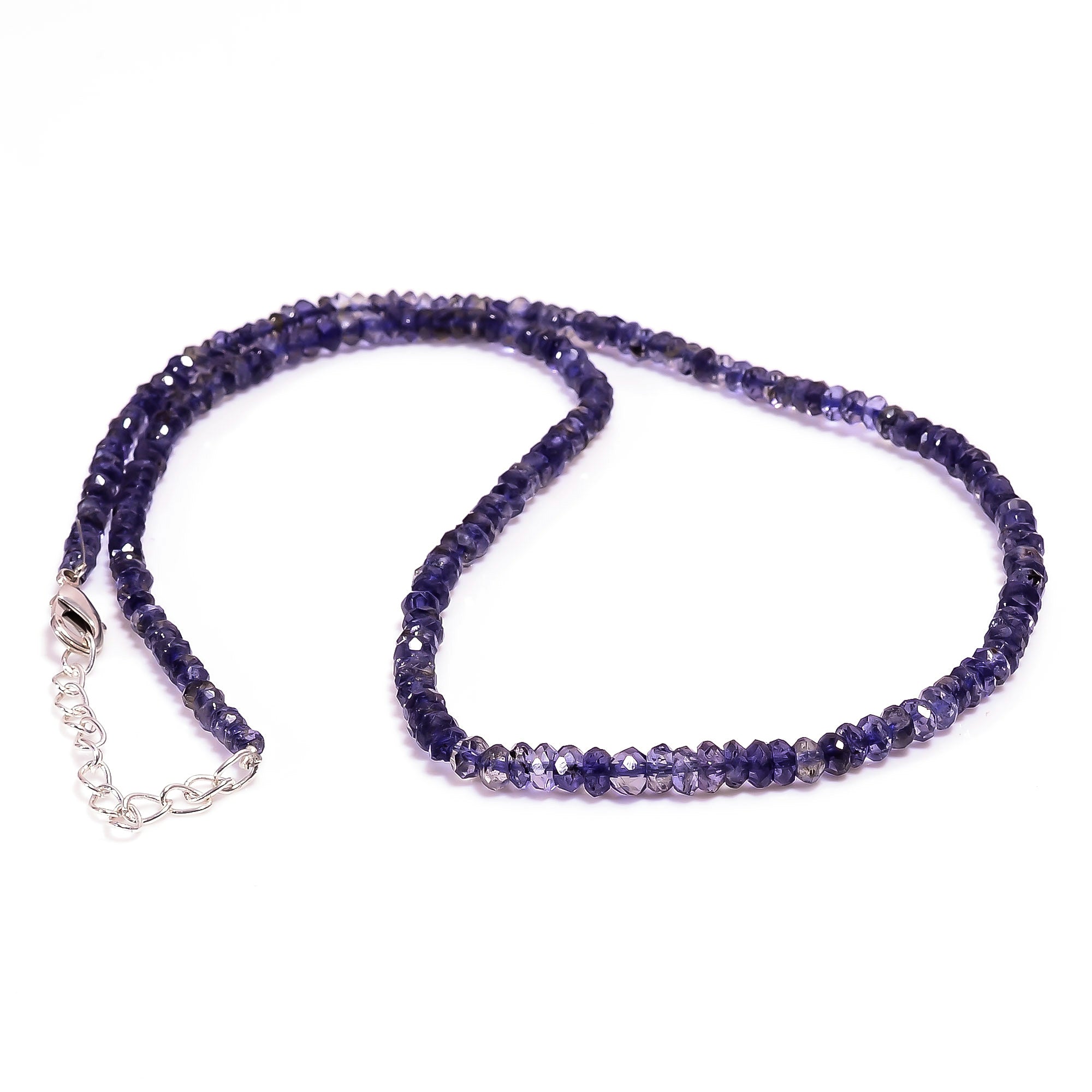 Iolite Gemstone Silver Necklace Jewelry For Intuition, Clarity And Vision 