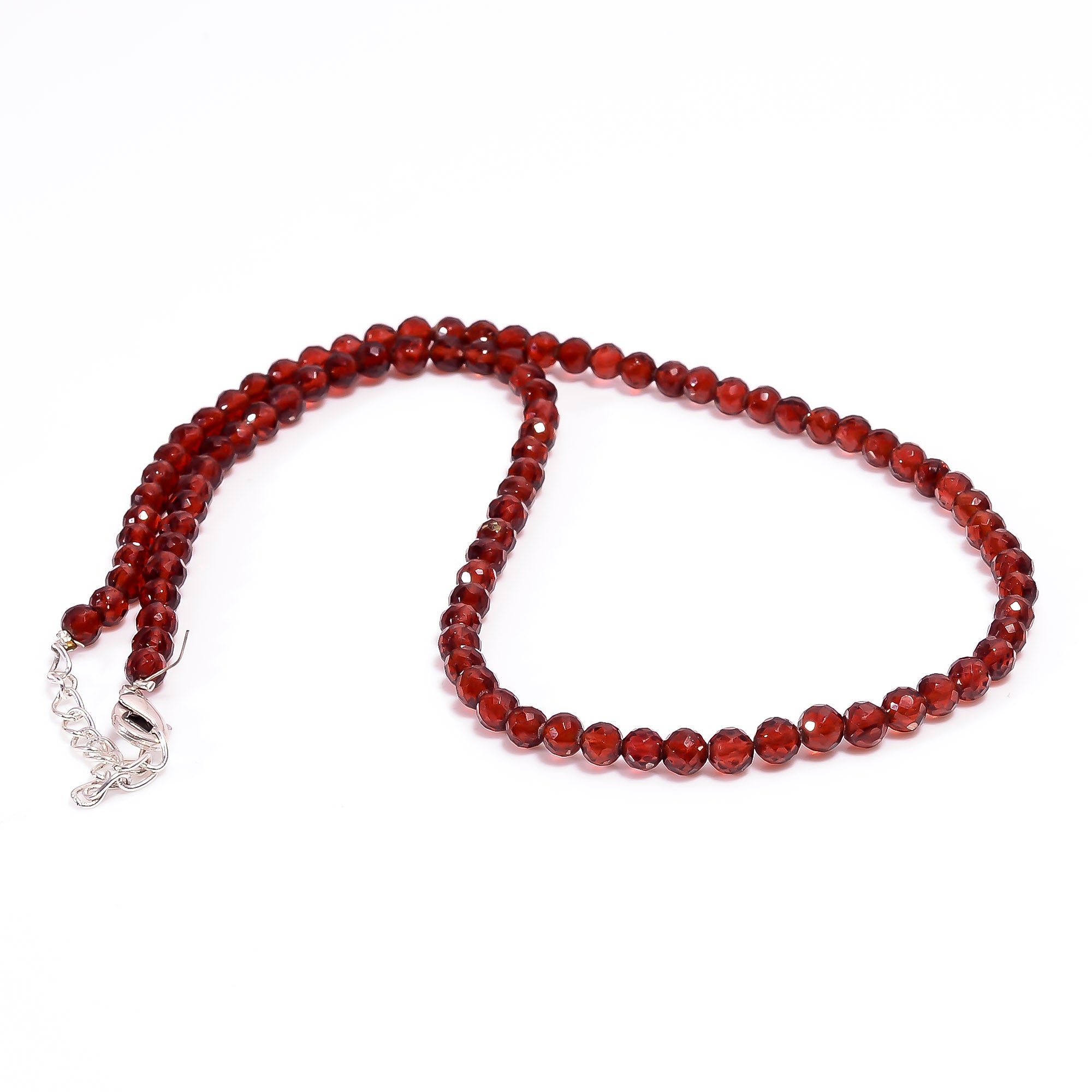 Mozambique Garnet Gemstone Silver Necklace Jewelry For Passion, Energy And Vitality 