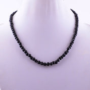 Black Spinel Gemstone Silver Necklace August Birthstone Jewelry For Emotional Stability 