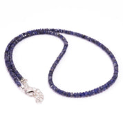 Blue Sapphire Gemstone Silver Necklace September Birthstone Jewelry For Promoting Wisdom, Enhancing Mental Clarity 