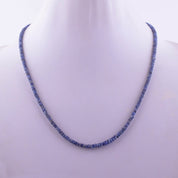 Blue Sapphire Gemstone Silver Necklace September Birthstone Jewelry For Promoting Wisdom, Enhancing Mental Clarity 