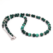 Malachite Gemstone Silver Necklace April & May Birthstone Jewelry For Absorbs Negative Energy 