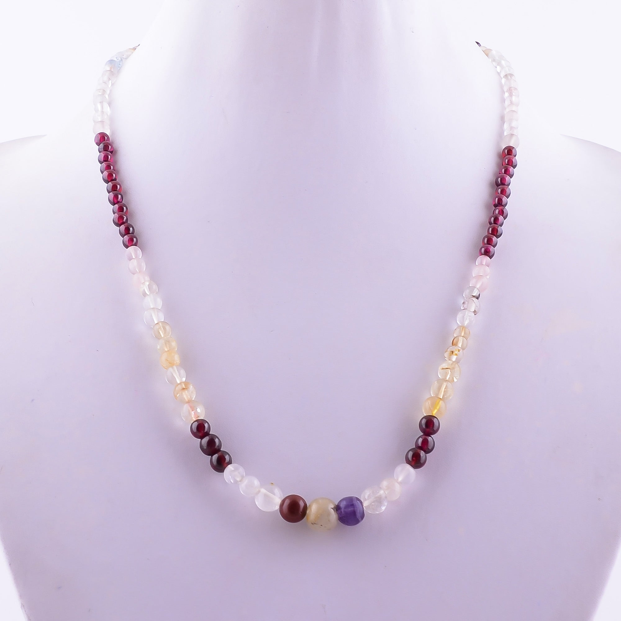 Mozambique Garnet Gemstone Silver Necklace Birthstone Jewelry For Passion, Energy And Vitality 