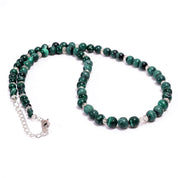 Malachite Gemstone Silver Necklace April & May Birthstone Jewelry For Absorbs Negative Energy 