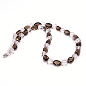 Smoky Quartz Gemstone Silver Necklace June Jewelry For Reduce Stress 