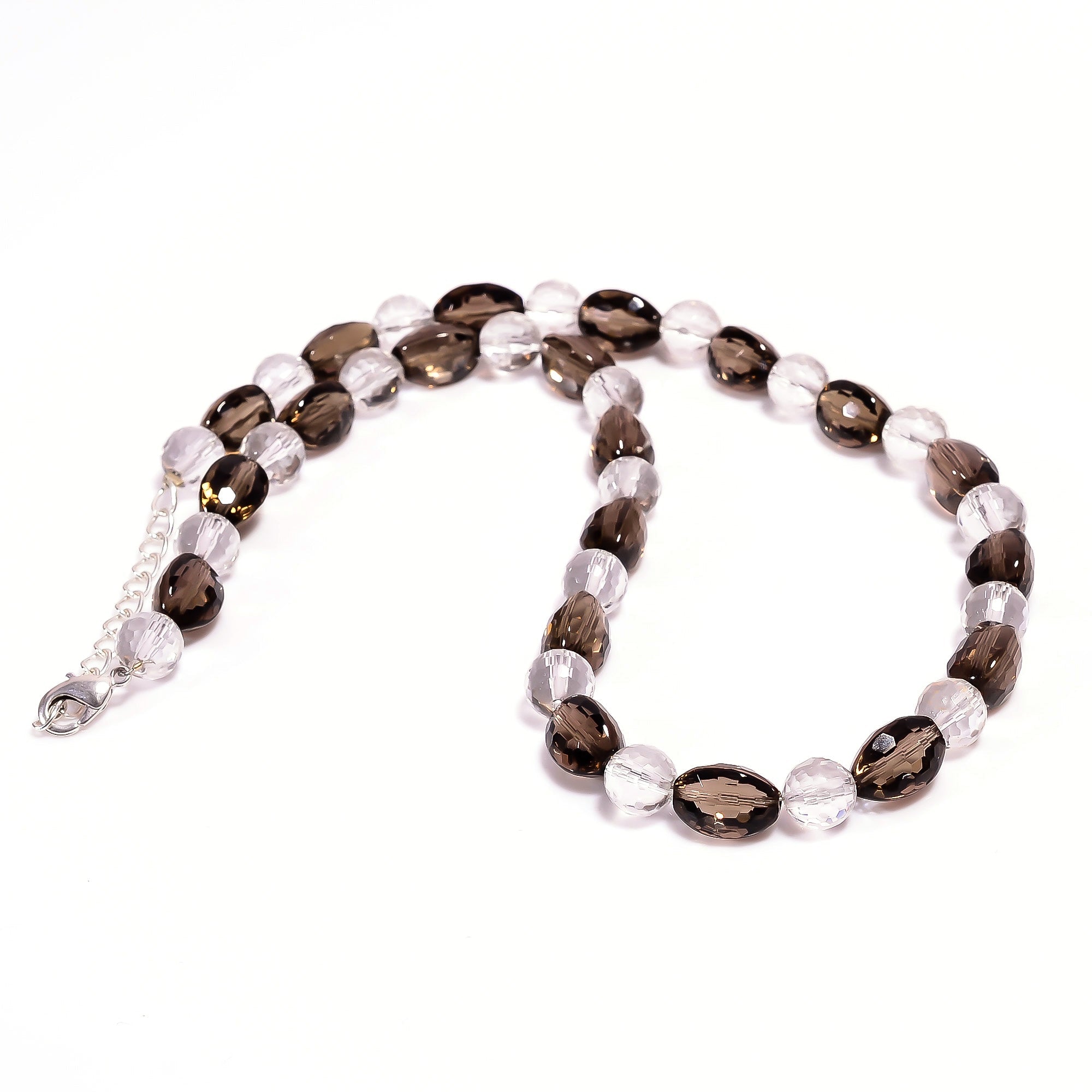 Smoky Quartz Gemstone Silver Necklace June Jewelry For Reduce Stress 