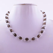 Smoky Quartz Gemstone Silver Necklace June Jewelry For Reduce Stress 