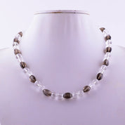 Smoky Quartz Gemstone Silver Necklace June Jewelry For Reduce Stress 