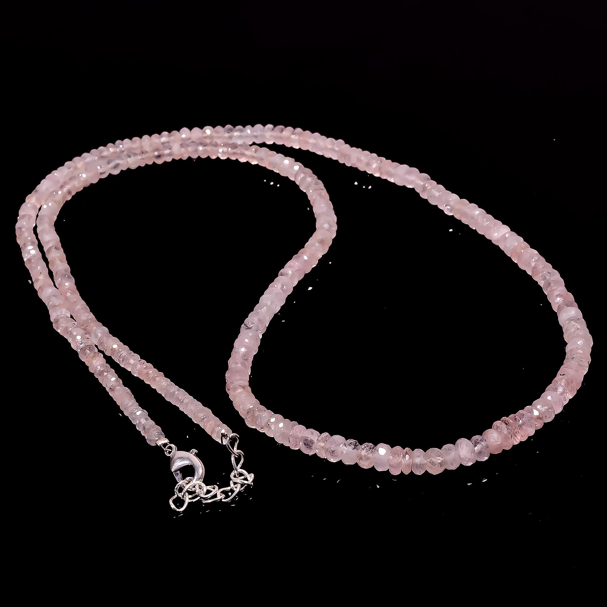 Morganite Gemstone Silver Necklace Birthstone Jewelry For Compassion, Love And Healing 