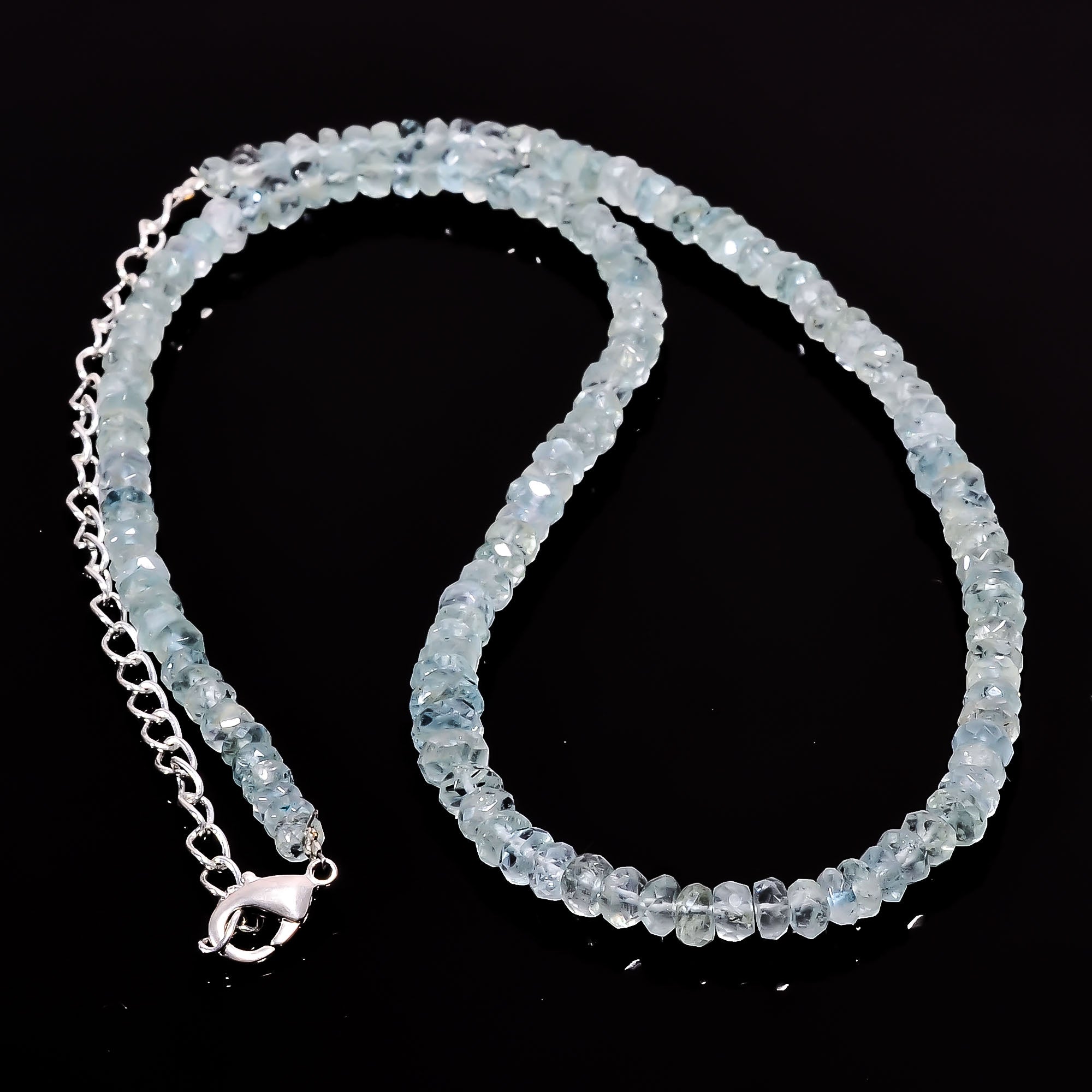 Aquamarine Gemstone Silver Necklace March Birthstone Jewelry For Enhancing Mental Clarity 