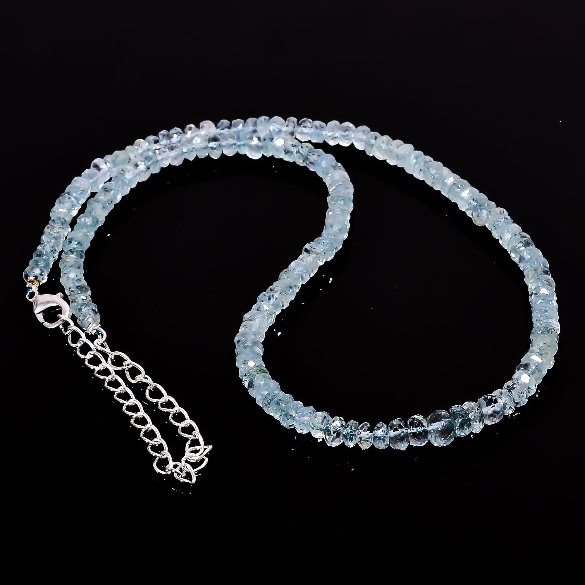 Aquamarine Gemstone Silver Necklace March Birthstone Jewelry For Enhancing Mental Clarity 