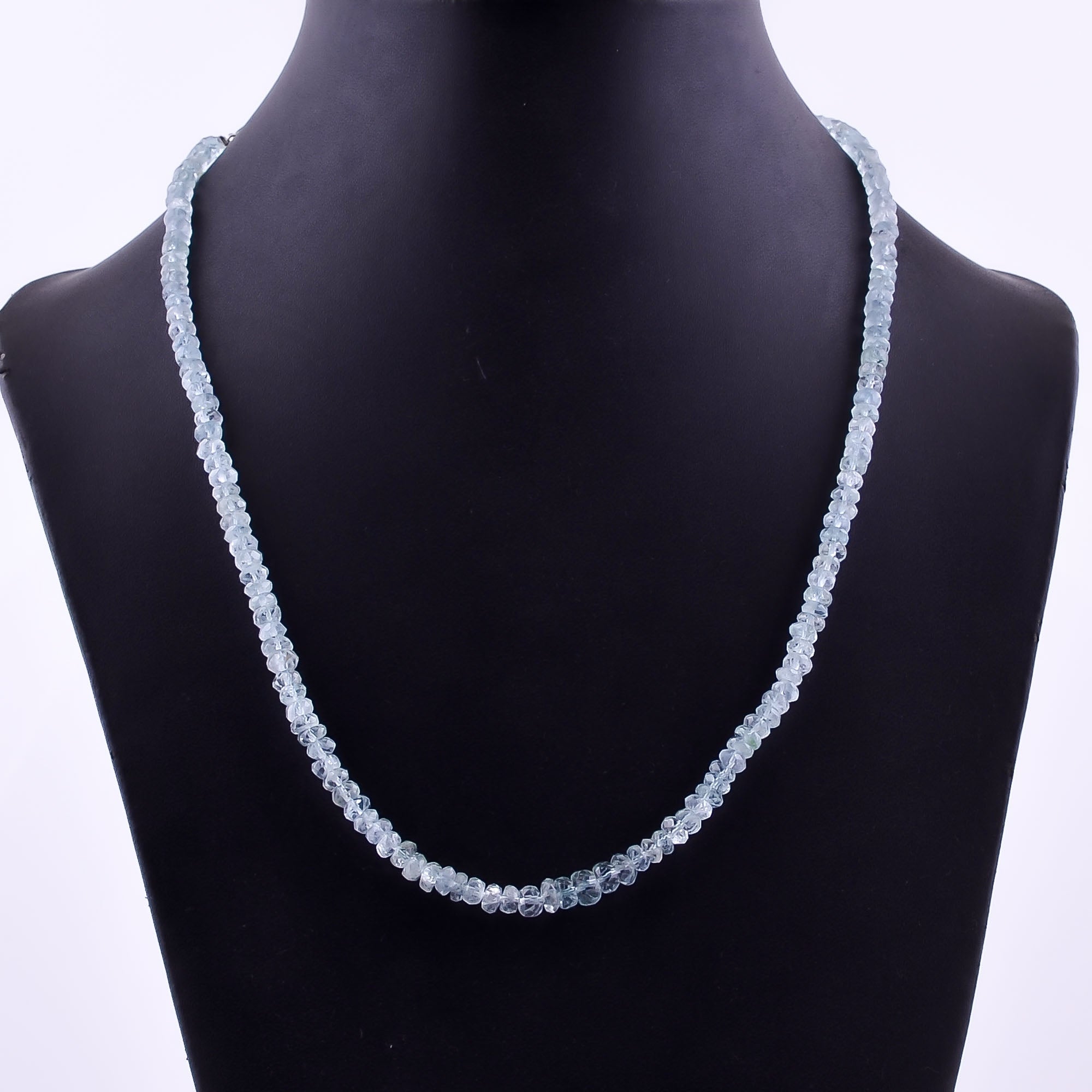 Aquamarine Gemstone Silver Necklace March Birthstone Jewelry For Enhancing Mental Clarity 