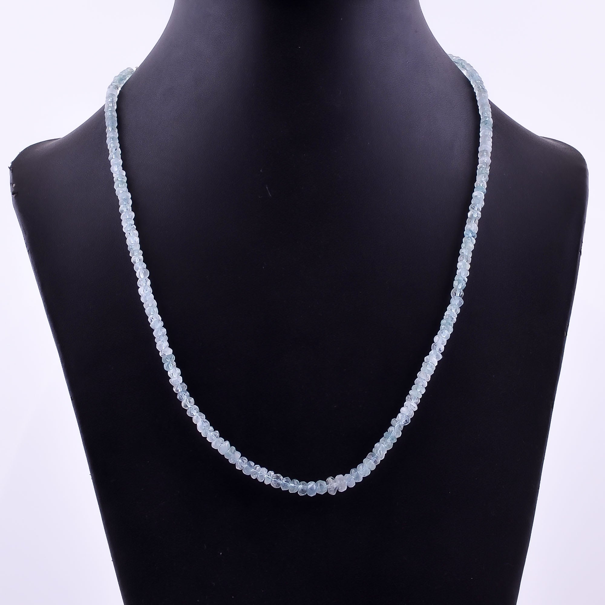 Aquamarine Gemstone Silver Necklace March Birthstone Jewelry For Enhancing Mental Clarity 